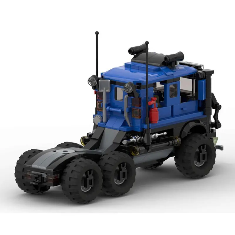 349 pièces MOC- 216882   Camion de piste d'aventure tout-terrain (double cab), ensembles de blocs de construction, modèle de véhicule de ville, jouets DIY pour enfants garçons