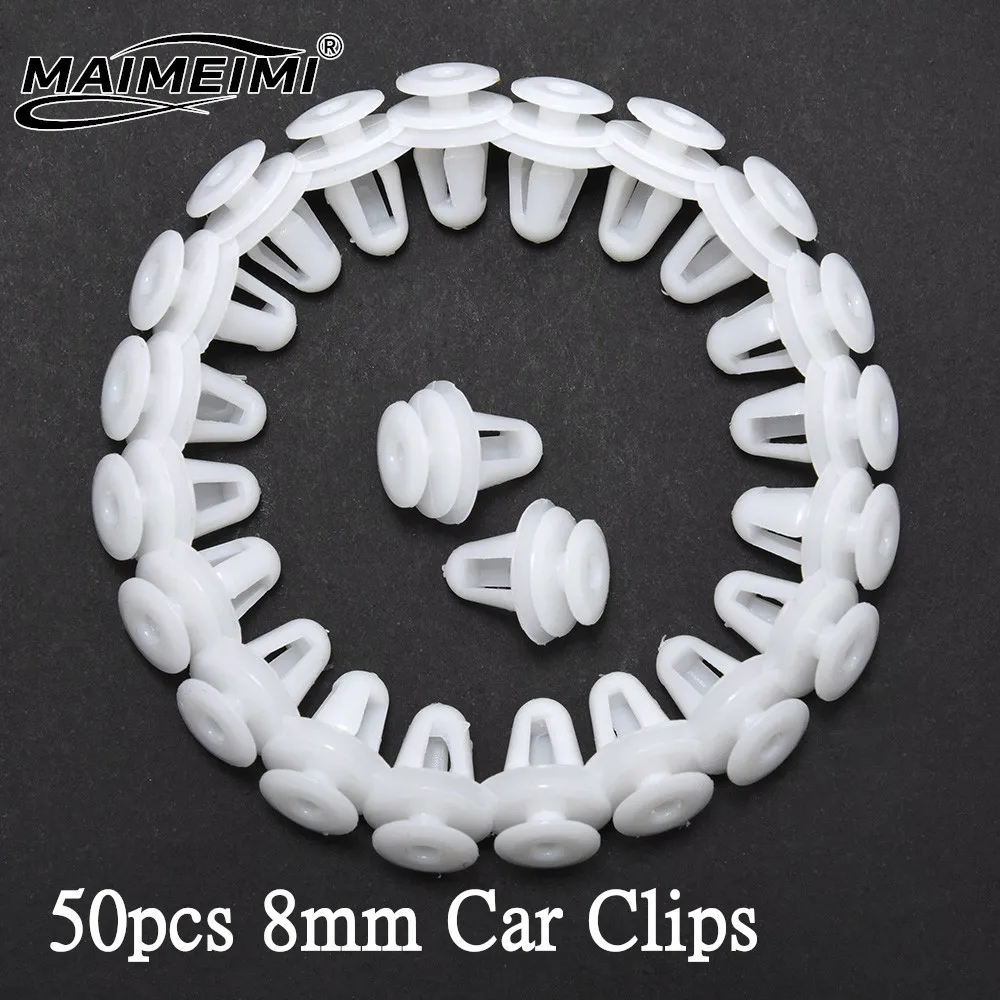 50Pcs/Bag 8mm Hole Door Panel Clips Auto Fastener Clip Universal Auto Door Panel Clips Fixing Fastener Car Interior Door Trim