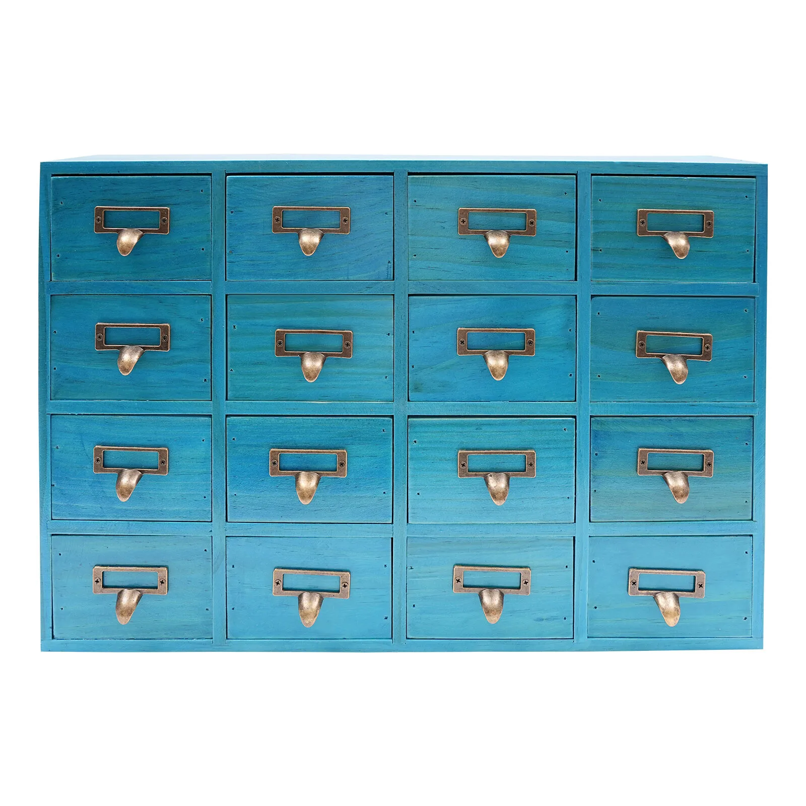 Sturdy Wooden Desk Apothecary Cabinet with Blue Finish, Ideal for Home and Office Use