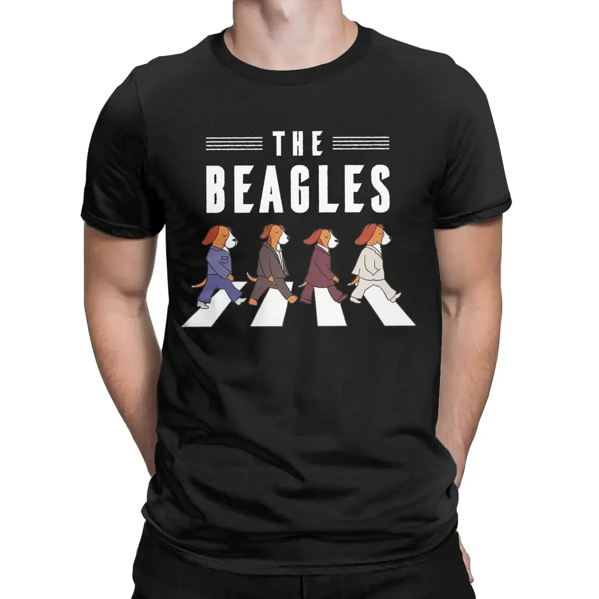 The Beagles Dog T-Shirts for Men Awesome 100% Cotton Tees Round Collar Short Sleeve T Shirts New Arrival Clothing