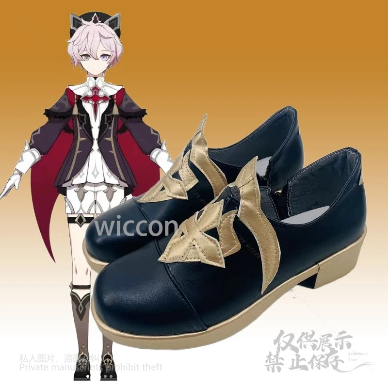 أنيمي لعبة Genshin تأثير Mondstadt Dahlia تأثيري أحذية أحذية هالوين عيد الميلاد أداء أحذية مخصصة 34-45 النساء الرجال