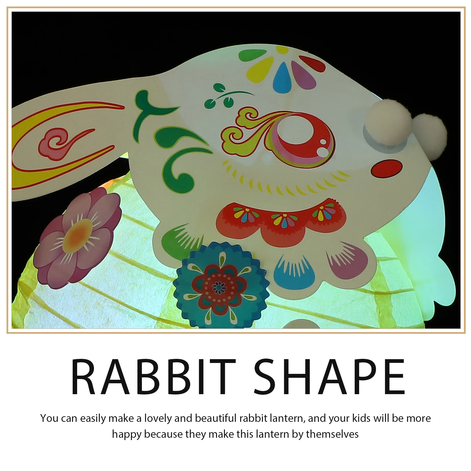 

2Sets Rabbit Lantern Cute DIY Craft Kit Kids Festival Lantern Decoration Party Supplies Ornament Toddler Crafts Ages 1-3