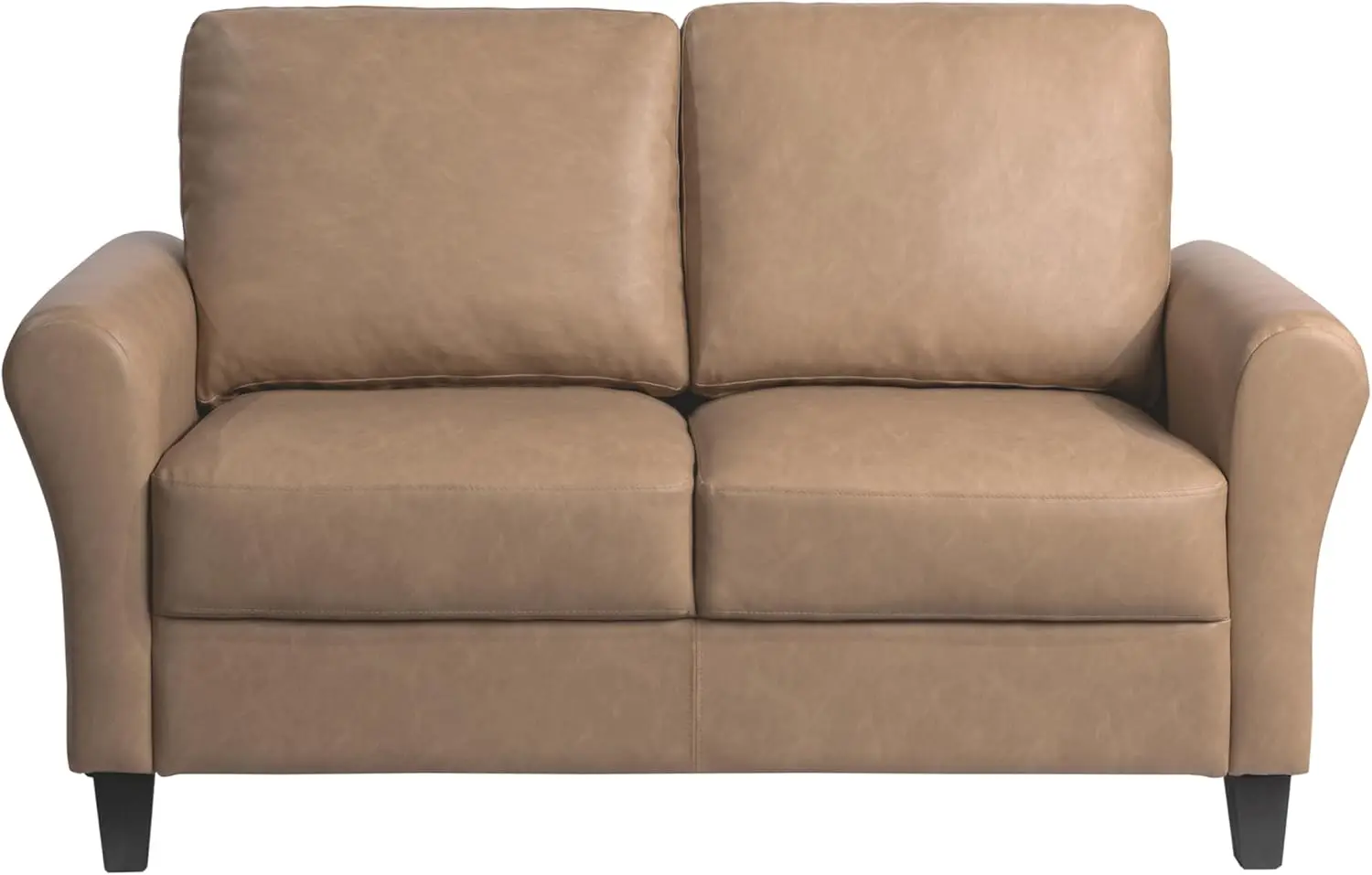 Watford Loveseat with Rolled Arms, Light Brown