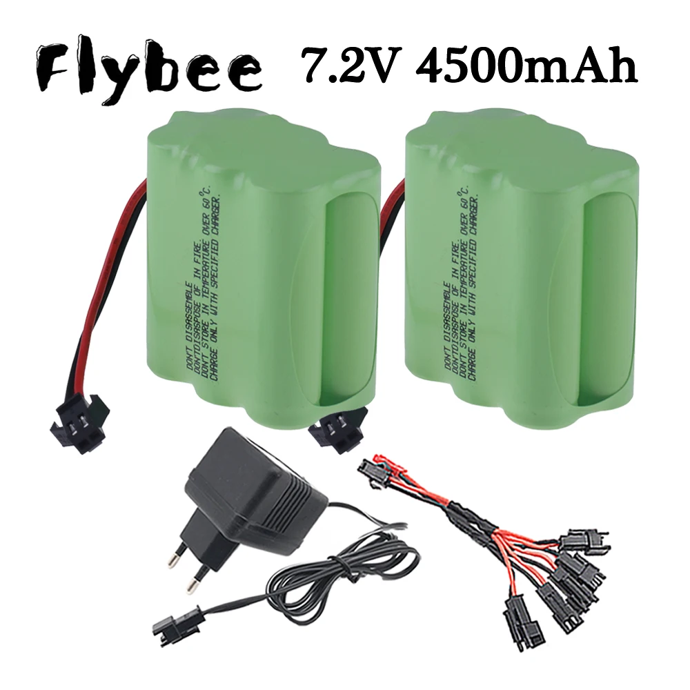 7.2v 4500mAh Battery + 7.2V Charger For RC Cars Robots Tanks Boats 7.2v NiMH Battery Aa 3000mah 7.2v Rechargeable Battery Pack