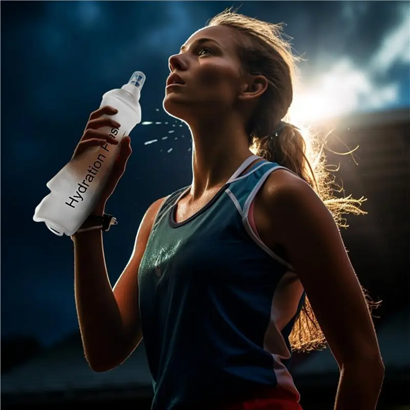 ABRW-2X 500Ml Soft Flask,TPU Foldable Soft Water Bottle For Hydration Pack, Folding Water Bottle B