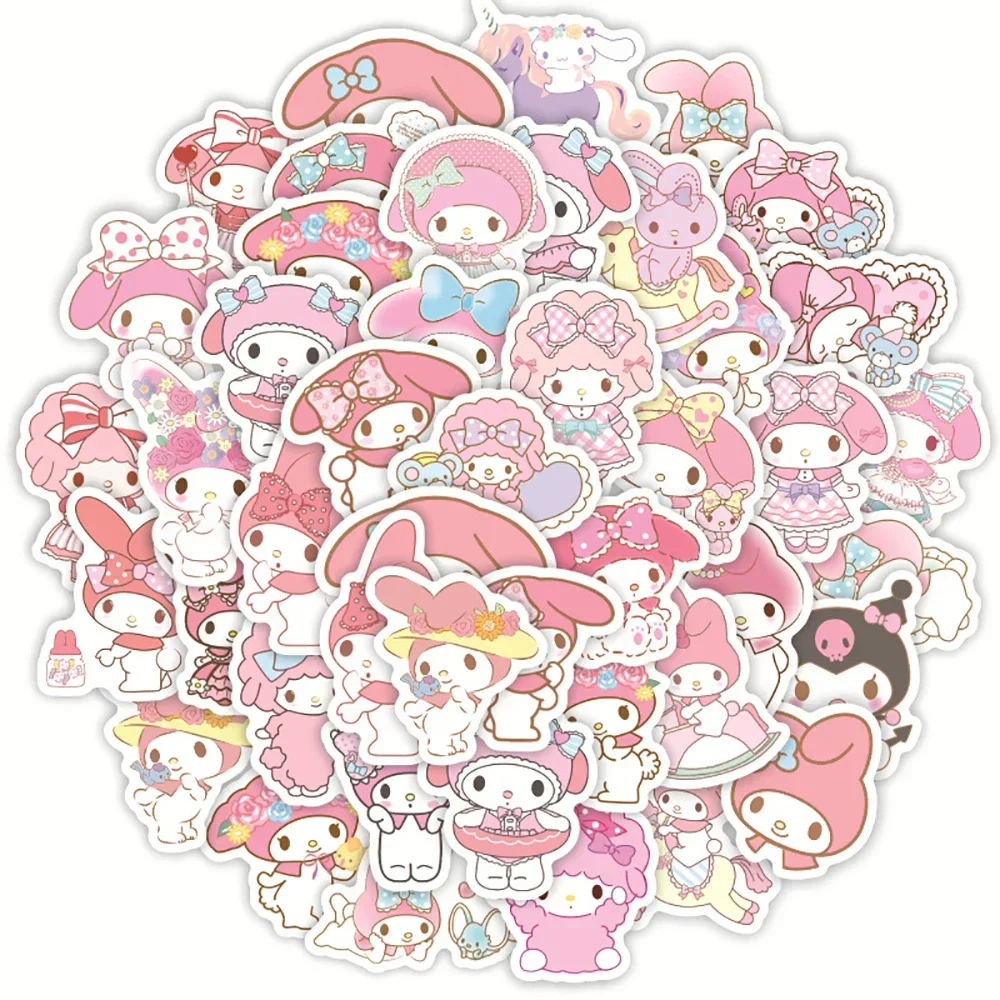 

40PCS Kawaii My Melody Anime Stickers Decal Laptop Guitar Motorcycle Phone Luggage Car DIY Cartoon Sticker For Kids Toys