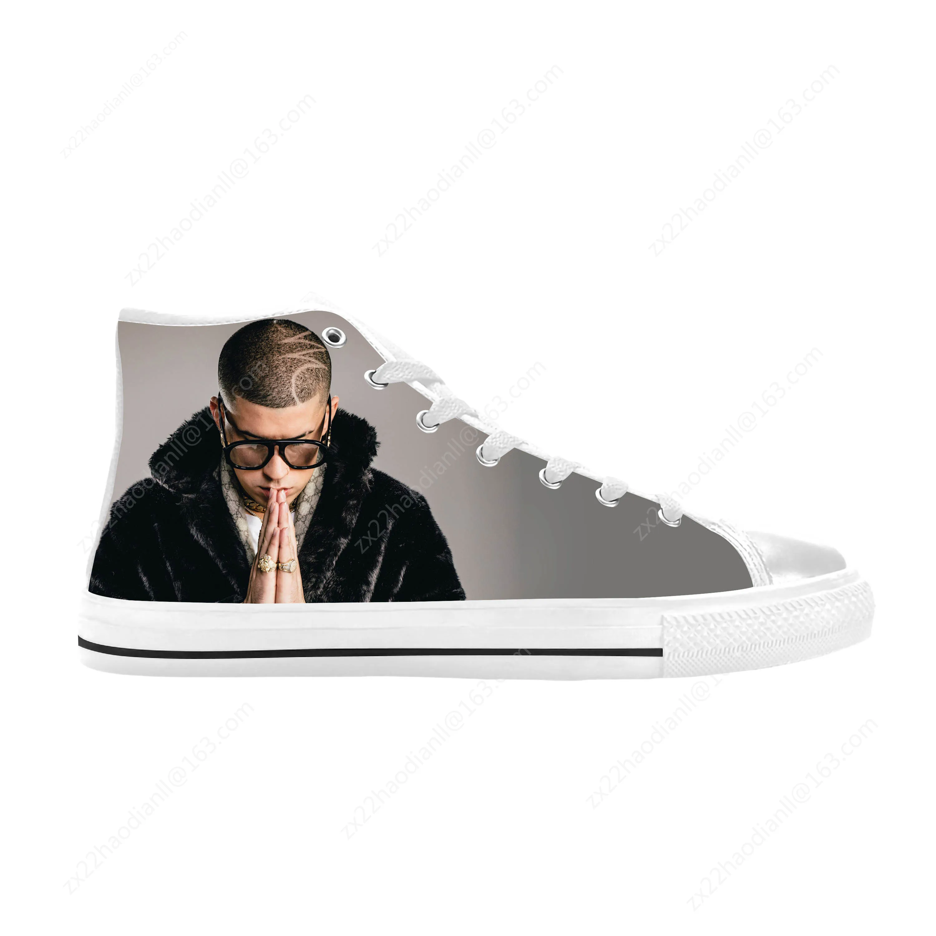 Bad Bunny Hip Hop Singer Rap Rapper Music Fashion Casual Cloth Shoes High Top Comfortable Breathable 3D Print Men Women Sneakers