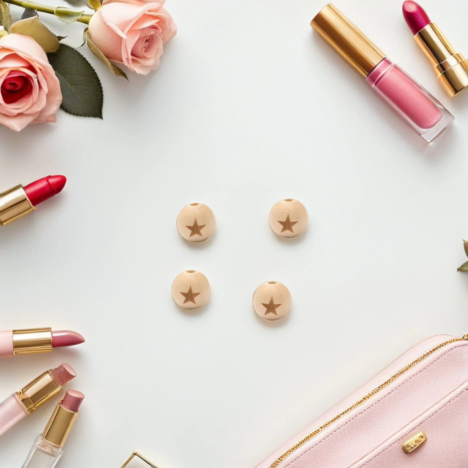 

50pcs Wooden Beads Diy Accessories Durable Loose Set For Jewelry Making Handmade Crafts Bead String Accessory Colorful Wood