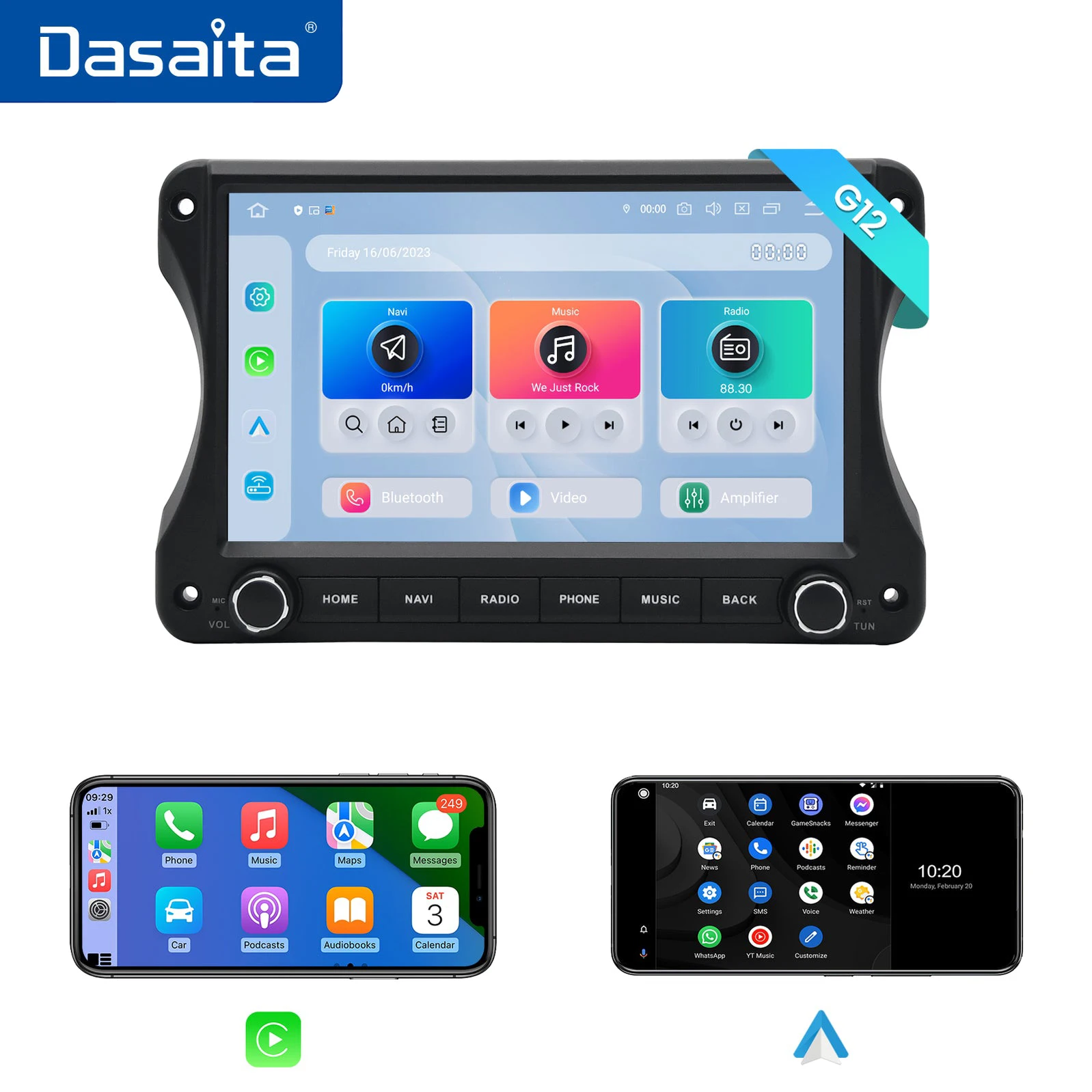 

Dasaita for Jeep Wrangler JL/Gladiator JT 2018 2019 2020 2021 2022 Qualcomm 665 10.2" QLED Carplay Android Auto Radio Car Stereo