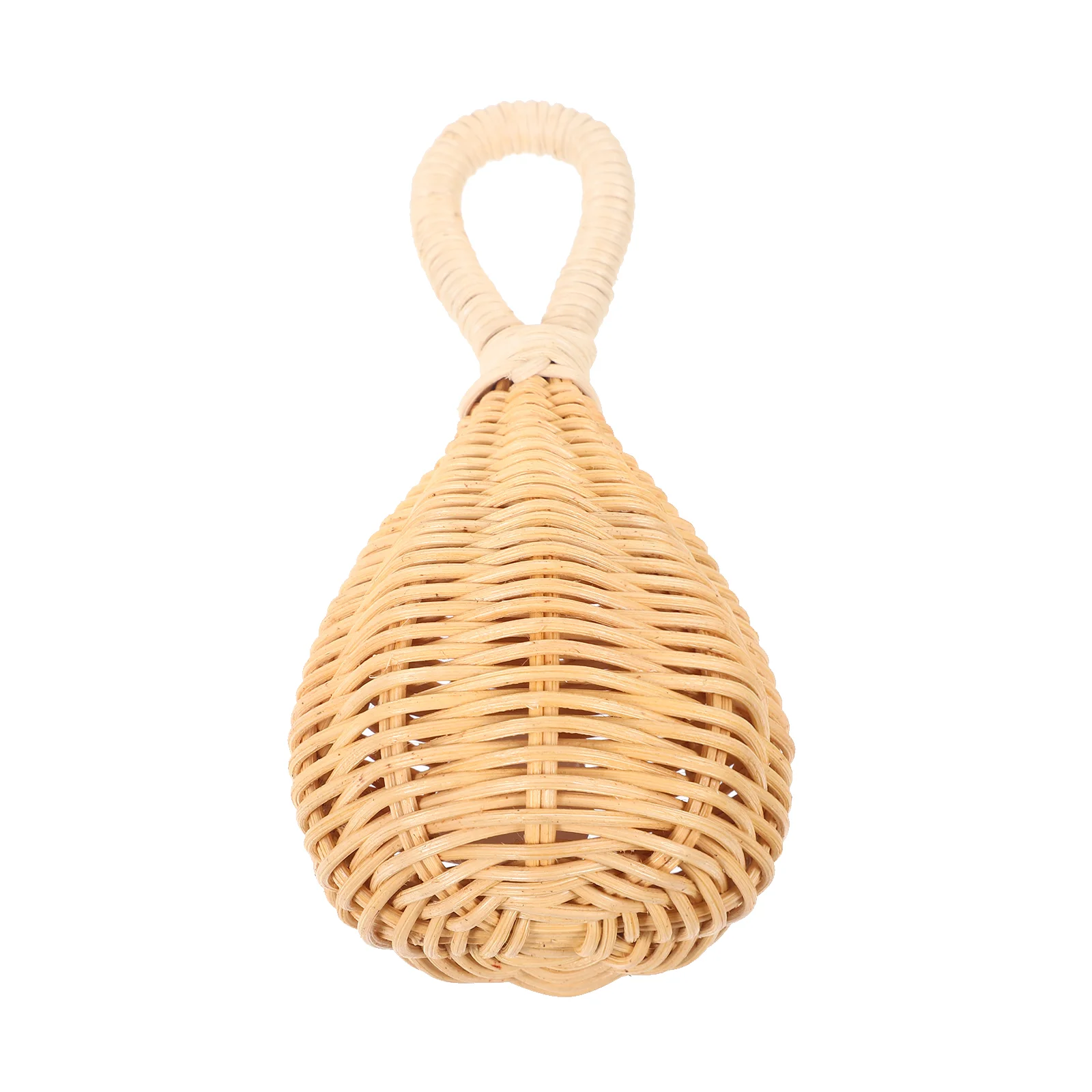 

Rattan Handbell Held Weave Plaything Portable Rattles Beige Newborn