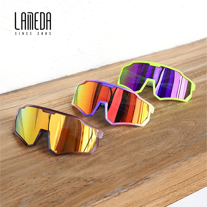 LAMEDA Cycling Photochromic Glasses Windproof Anti Sand MTB Road Bike Goggles Men Women Colorful Polarized Sunglasses