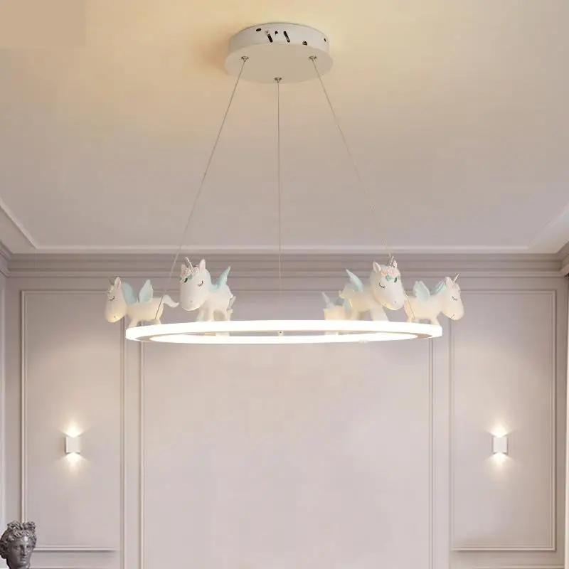 Modern Cartoon Dream Rabbit Chandelier Lighting Eye Care Nordic Children's Chandeliers Ceiling Bedroom Led Lamp Kids Room Light