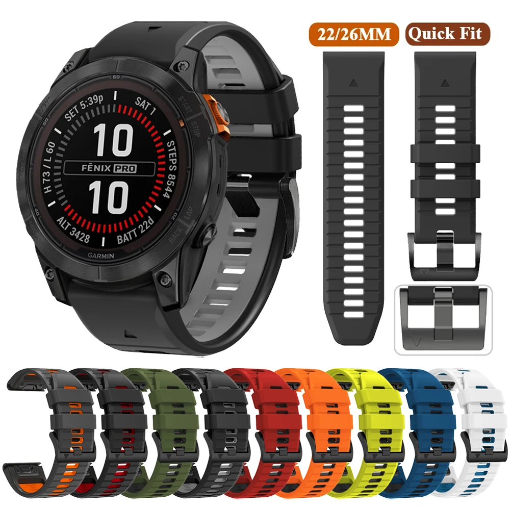 ل Garmin Fenix 8 7X 7 Pro 6 6X Pro 5X Plus Marq Epix Forerunner 965 955 حزام ساعة سيليكون 22 مللي متر 26 مللي متر سريعة صالح الفرقة سوار