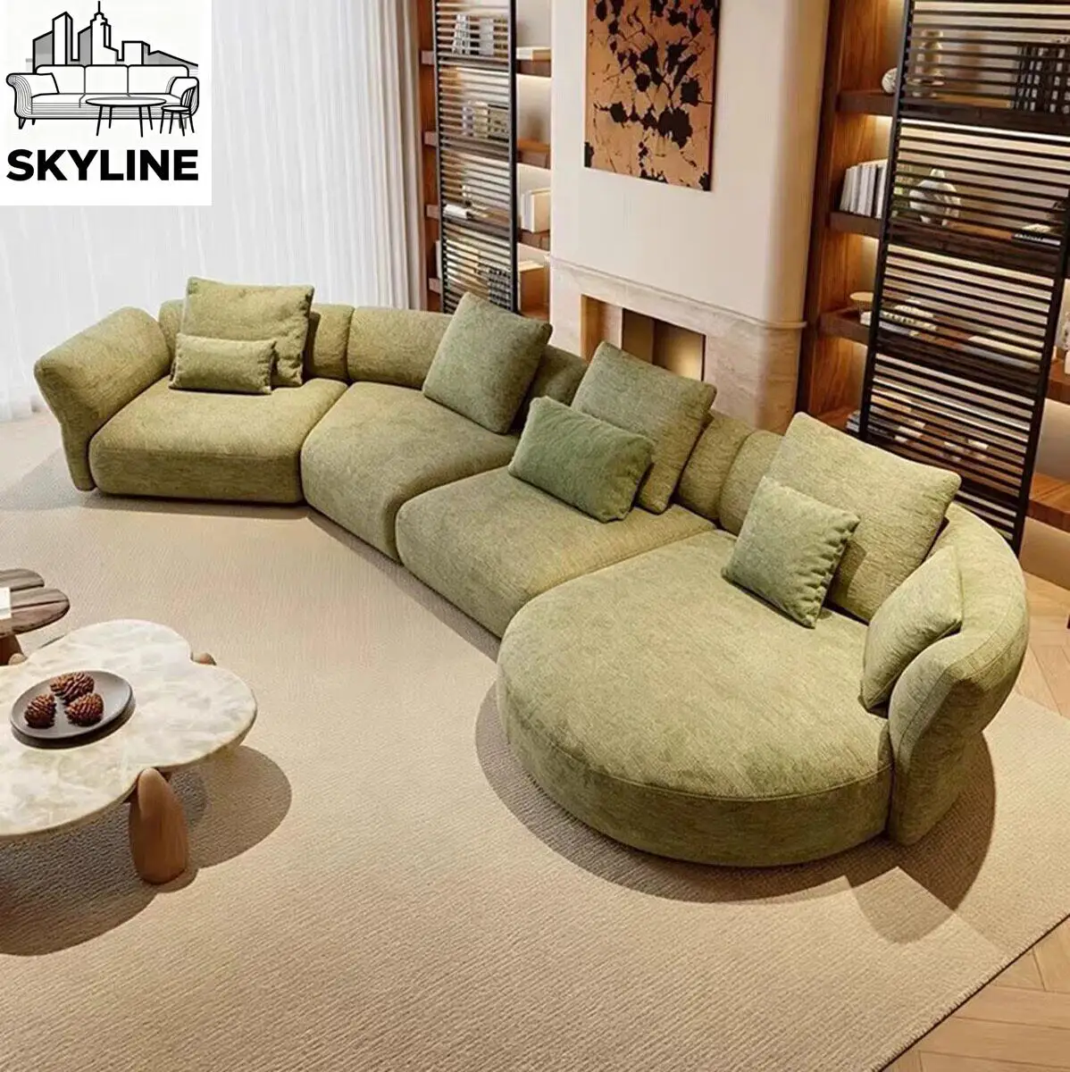 Modular Curved Sofa, Light Luxury Minimalist Combo for Living Room Hall Homestay