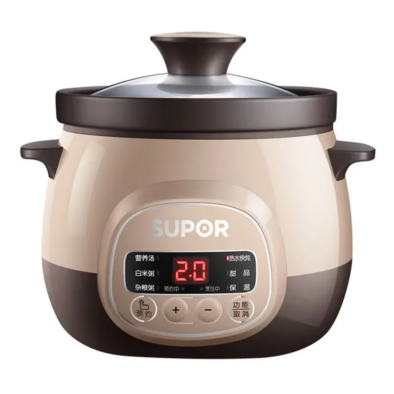 

Supor Electric Stewpot Household Soup Pot Porridge 15 Yc618 Purple Pottery Slow Cooker Automatic Ceramic Health Care 1.5L 2L 3L