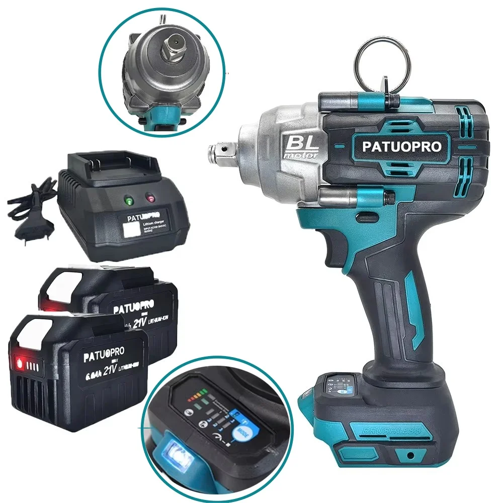 1/2inch Brushless Electric Impact Wrench 2000N.m Cordless Wrench Car Truck Repair Power Tool For Makita 18v Battery