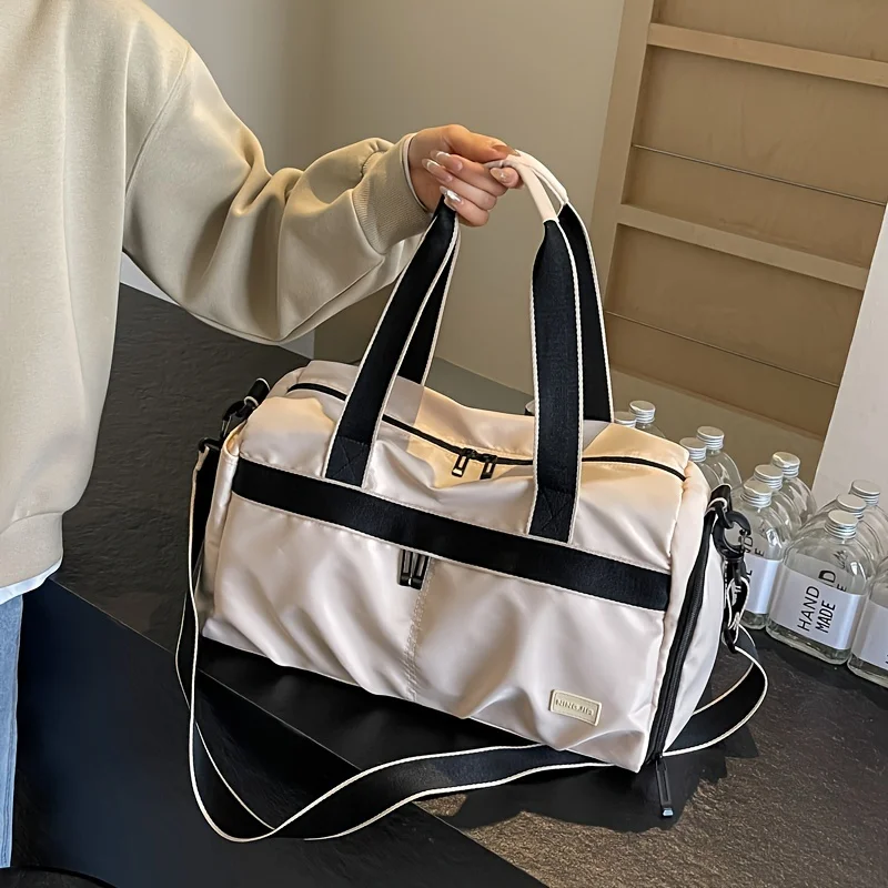 Trolley Sleeve Travel Duffel Bag Large Capacity Wet Dry Separate Gym Bag for Short Trip Carry On view 2