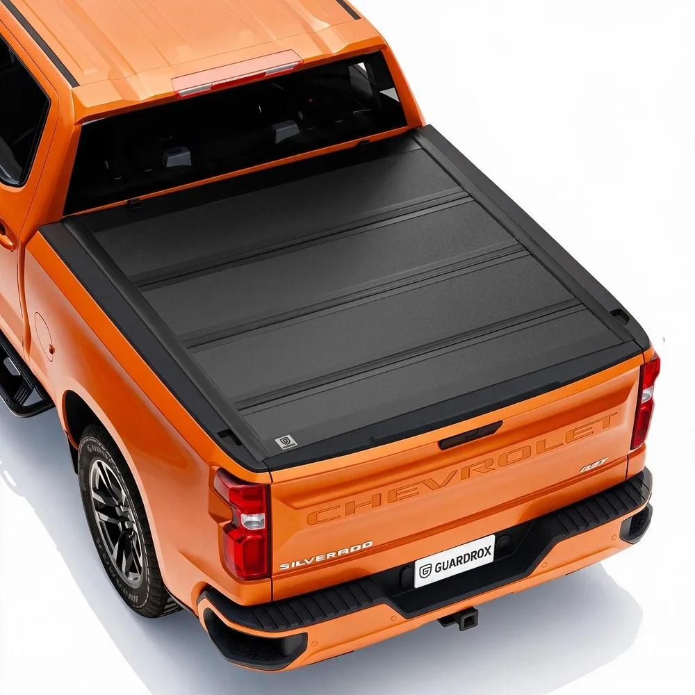 L6 Low Profile Quad Fold Truck Bed Tonneau Cover Fits 2019 2026 Chevy Silverado GMC Sierra 1500 5.8ft Bed Aluminum