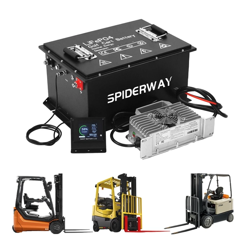 48V 105Ah Bluetooth LiFePO4 Lithium Battery Built-in 200A BMS 5376Wh 6000+ Cycle, W/ Charger for Toyota Hyster Crown Forklift