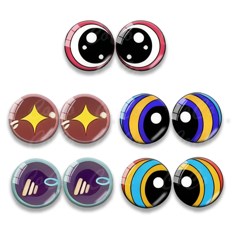 

5 Pairs Glass Eyes for DIY Sewing Dolls Crafts Accessories Shiny Love Cat Eye Dragon Dinosaur Eye Round Cabochon