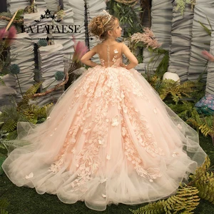 Fatapaese-3D Floral Embroidery Dress for Child, Dress of Cute Ball for Lady of Honor, Florist, Wedding, Princess, Night, Ball, Party, Boy 10 Main Sales Dress Bridesmaid Wedding - №3