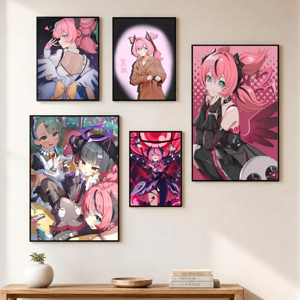 Zenless Zone Zero Aria Poster Stickers HD Painting Self-Adhesive Art for Bedroom Living Room Home Decor Wall Decals Gift