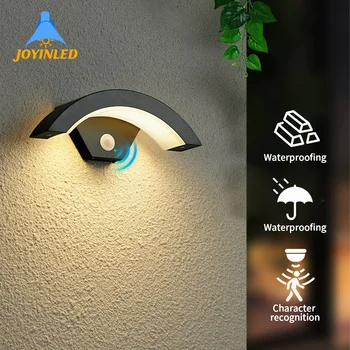 โคมไฟผนังกันน้ำกลางแจ้งทันสมัยโคมไฟเหนี่ยวนำร่างกายมนุษย์โคมไฟระเบียงสวนอลูมิเนียมตกแต่ง lampu penerangan rumah ไฟติดผนัง