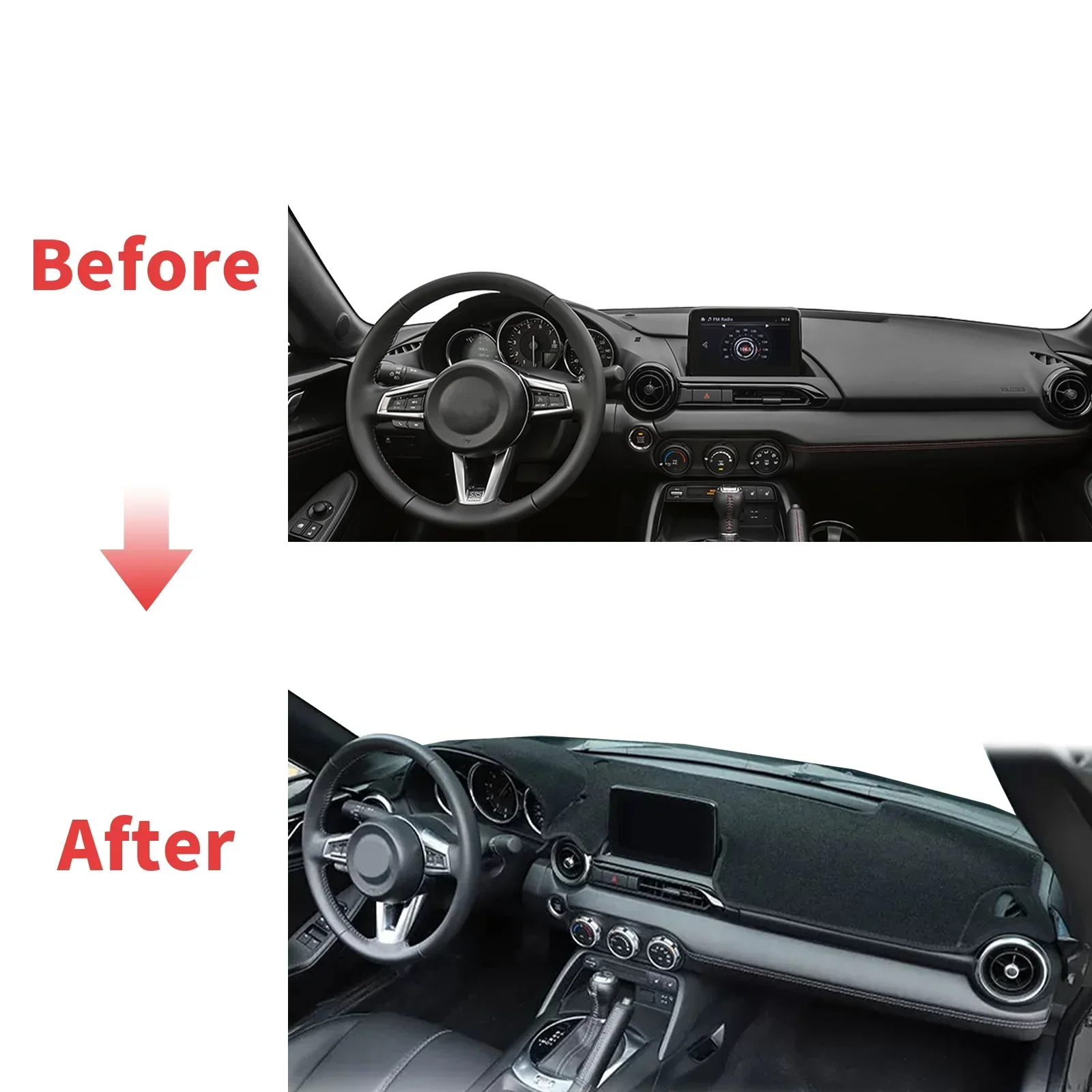 For Mazda MX-5 Roadster Miata 2015-2022 ND RF MX5 Accessories Dashmat Dashboard Cover Pad Protective Carpet DashMat Sunshade