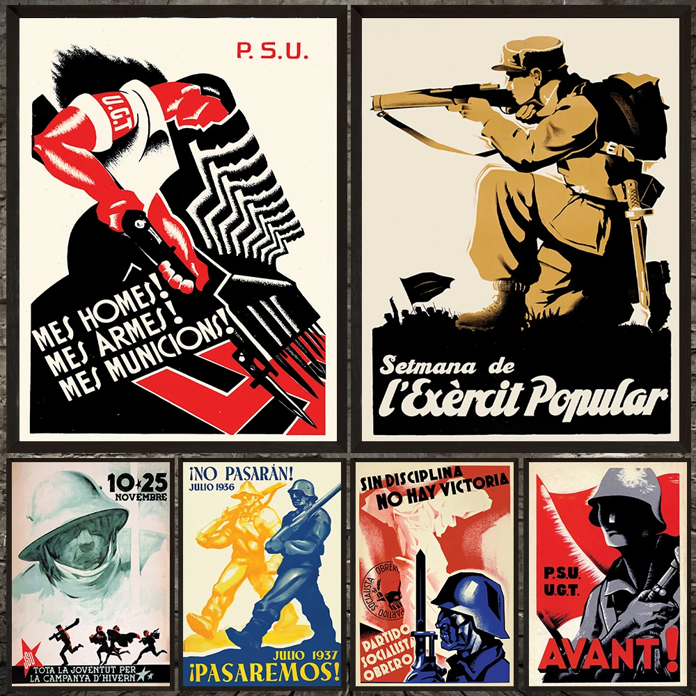 Spanish Civil War Poster,CNT Sailor Hero Propaganda Art Print,Republican Militia Wall Art,Historical Spanish Home Decor Unframed