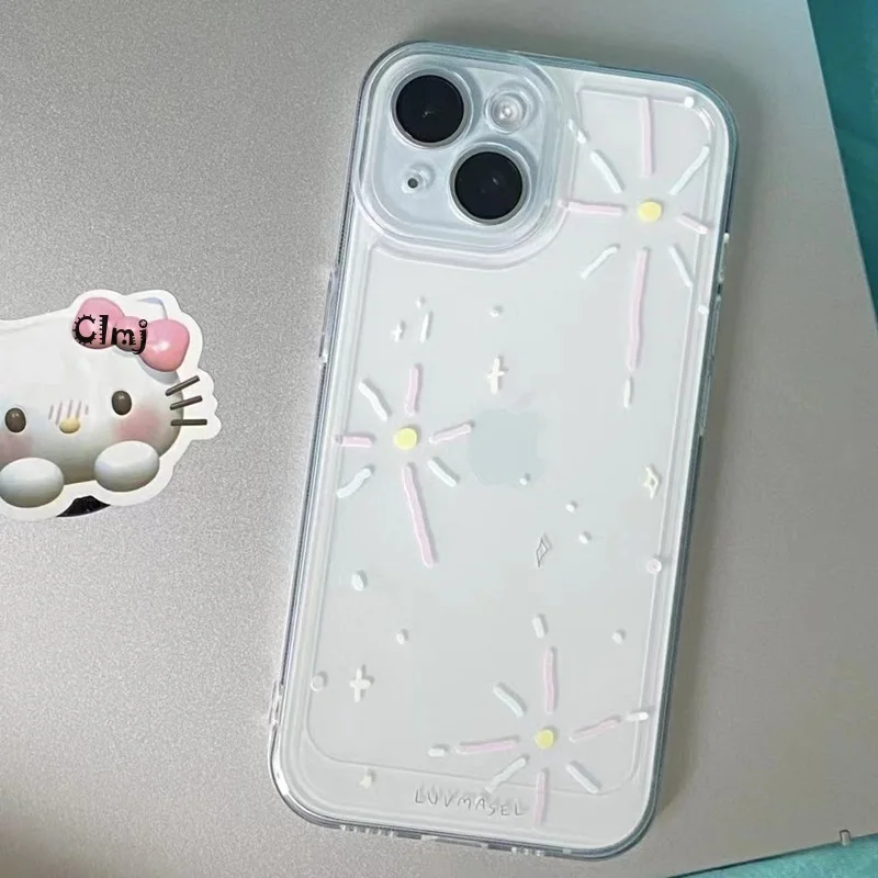 Clmj INS Snowflake Phone Case For iPhone 13 11 12 Mini 14 Pro 15 Plus XR X XS Max 7 8 Se 2020 Silicone Phone Cover iPhone Case