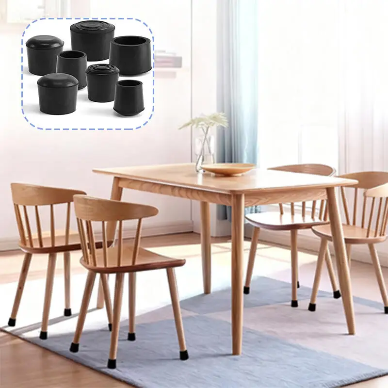 4/8/12PCS Runde Möbel Fuß Kappen Stuhl Tisch Sofa Anti-Slip Stille Gummi Bein Pad holz Boden Anti-Scratch Schutz Pad – Detail 6