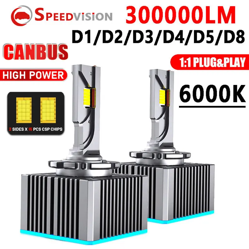 D1S Led Headlight D3S Canbus Bulbs CSP D4S D5S D2S D8S Turbo Led 300000LM 500W Super Bright HID D1R D4R D2R D3R Car Bulb 6000K