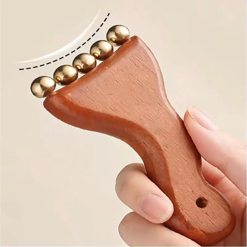Meridian-Massagekamm aus Kupfer und Sandelholz, Meridian-Kamm, Nadelmassage, Guasha-Kopfmassagebürste, Entspannungs-Körpermassagegerät – Detail 5