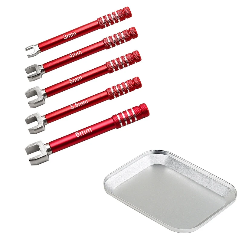 

RC Wrench Set 3/4/5/5.5/6mm Open-End Wrench for 1:10 1:16 RC Car Tie Rod Turnbuckle Adjustment Tool for WLtoys K989/MN38, Medium