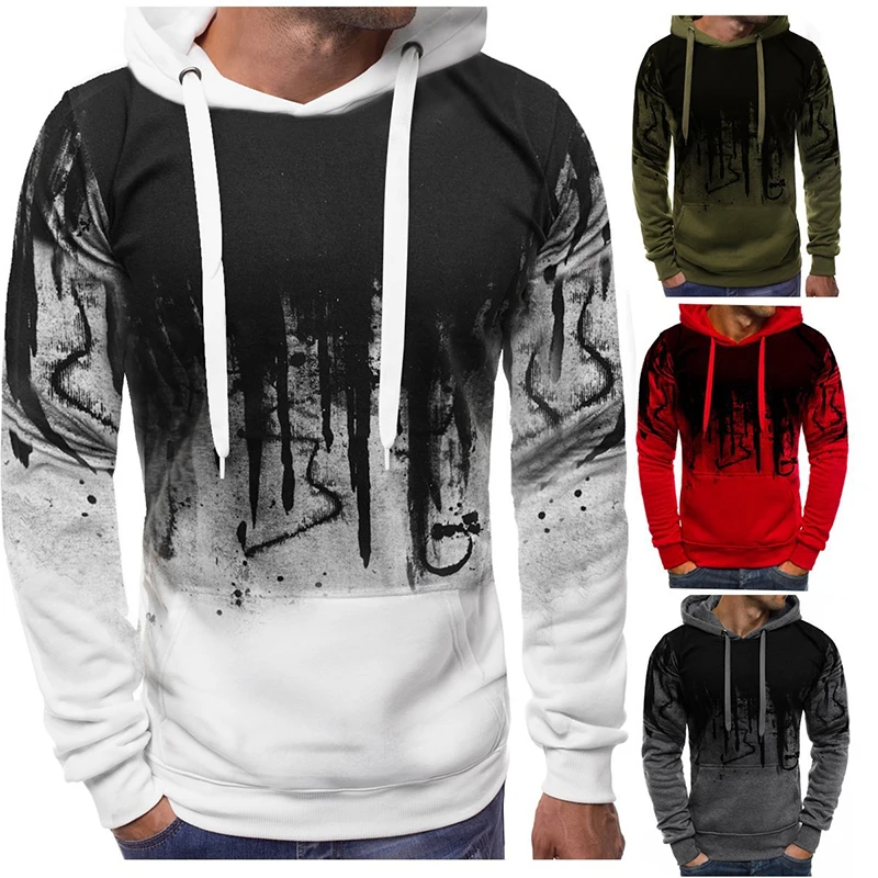 

Men Loose Soft Hiking Basics Hoodies Long Sleeve Sports Streetwear Outwear Sweatshirts Solid Color Jogging Pullovers Clothing