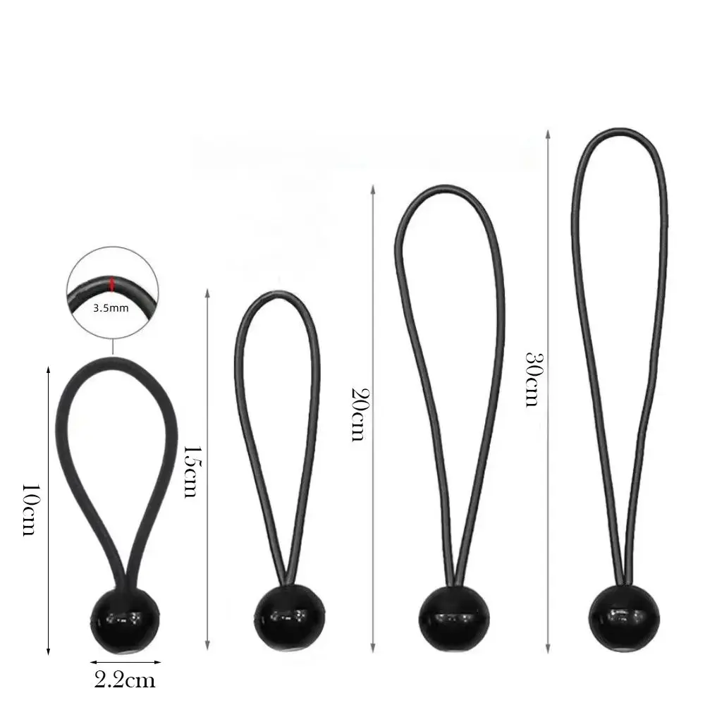 10 قطعة عالية الجودة الأسود بنجي الكرة الحبل حبل 10-30 سنتيمتر متعددة الأغراض القماش المشمع تحديد أداة دائم المظلة بنجي الحبال #6