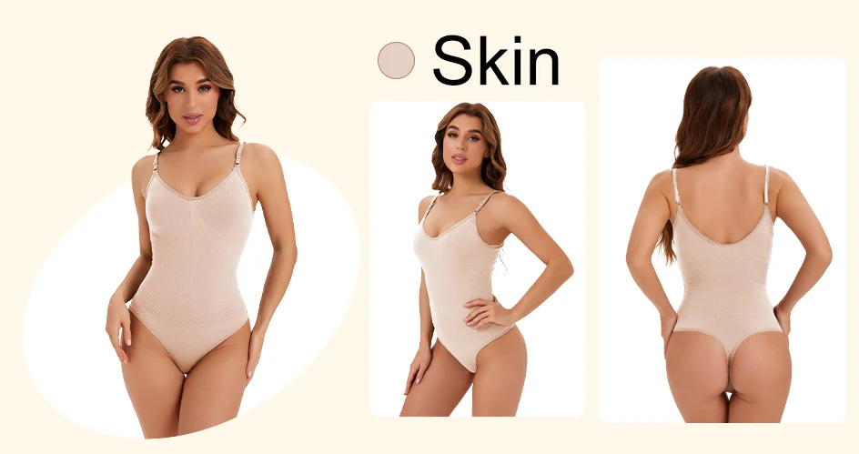 1 Stück Nahtloser Damen-String-Shapewear-Bodysuit, Komfortable Ganzkörper-Unterwäsche, Einteiliger Schnitt, Sexy Figurformender Body, Bestseller – Detail 3