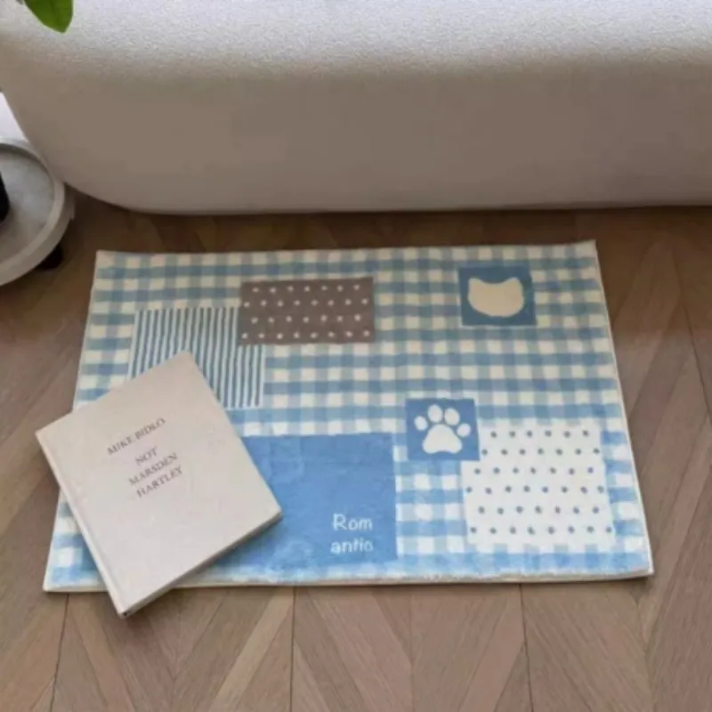 VIKAMA Korean-Style Fresh Carpet, Bathroom Absorbent And Anti-Slip Floor Mat, Girl's Room Decoration, Home Area Small Carpet