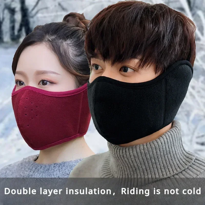 Maschera invernale Unisex con fori traspiranti maschera termica a prova di freddo paraorecchie con fascia avvolgente due In uno paraorecchie da equitazione all'aperto