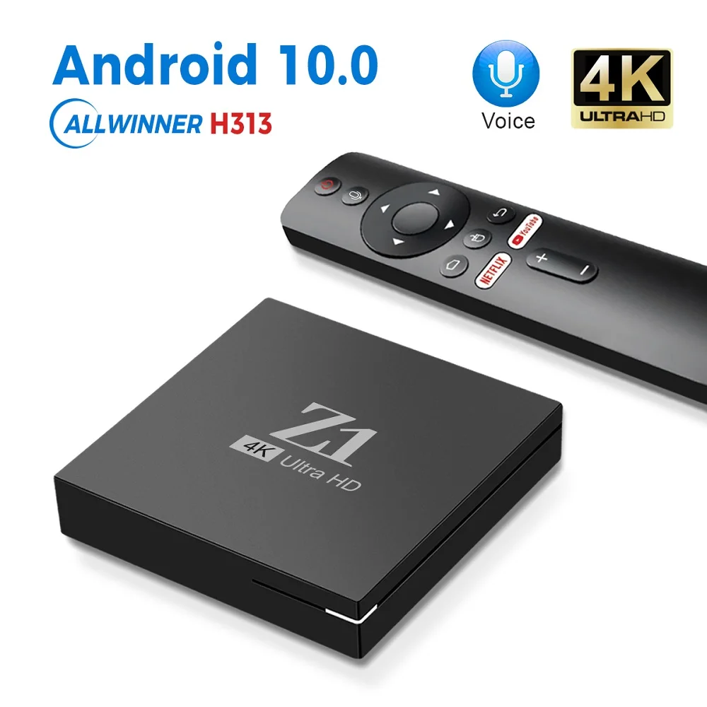 

New Z1 H313 Smart TV Box Android 10.0 TV Box 2GB 16GB WiFi6 BT 4K Decording HD Quad Core Video Media Player Set Top TV Box