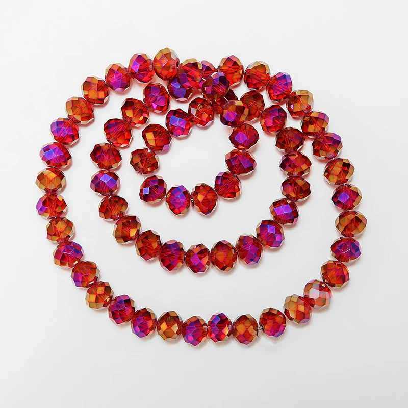 2X3/ 3X4/ 4X6/ 6X8mm Crystal Beads Metalic Multicolor Sapcer Glass Beads for Jewelry Hand Ring Necklace Making DIY Wholesale