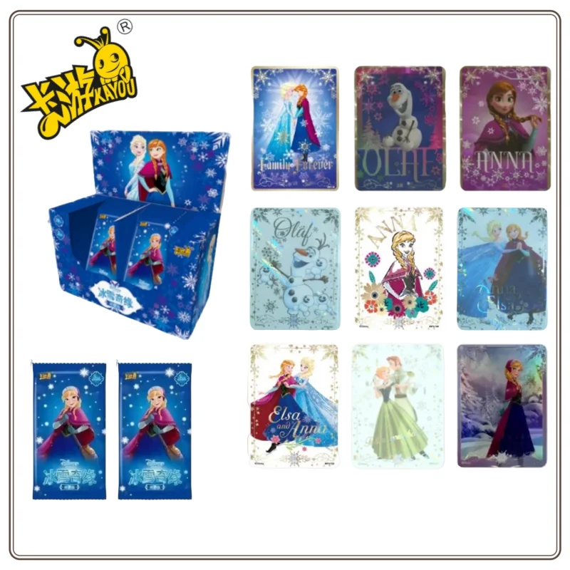 KAYOU Genuine Inventory Disney Frozen Collection Cards Movie Anime Peripherals SSR Elsa Olaf Anna Flash Cards Gift Original Box