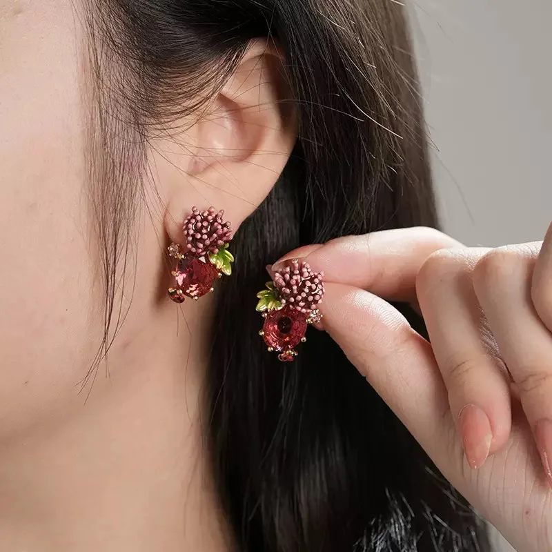 

Romantic Garden Style CZ Flower Earrings for Women, Colorful Enamel Stud Earrings Sweet Gift for Her Daily Wear Jewelry