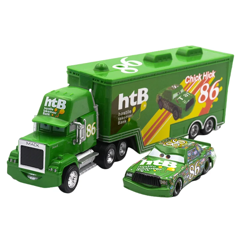 Auto-Spielzeug Lightning McQueen Jackson Storm Chick Hicks Druckguss-Container-LKW Metall-Legierung Modellauto Peripheres Spielzeug Geburtstagsgeschenke