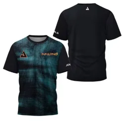 Summer fashion new table tennis printed short sleeved men's badminton fast drying fitness breathable round neck loose T-shirt