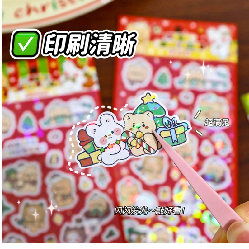 5 sheets Cute Christmas Gooka Stickers Cartoon Photo Album Decoration Booklet Stickers Christmas DIY Decoration Small Sticker