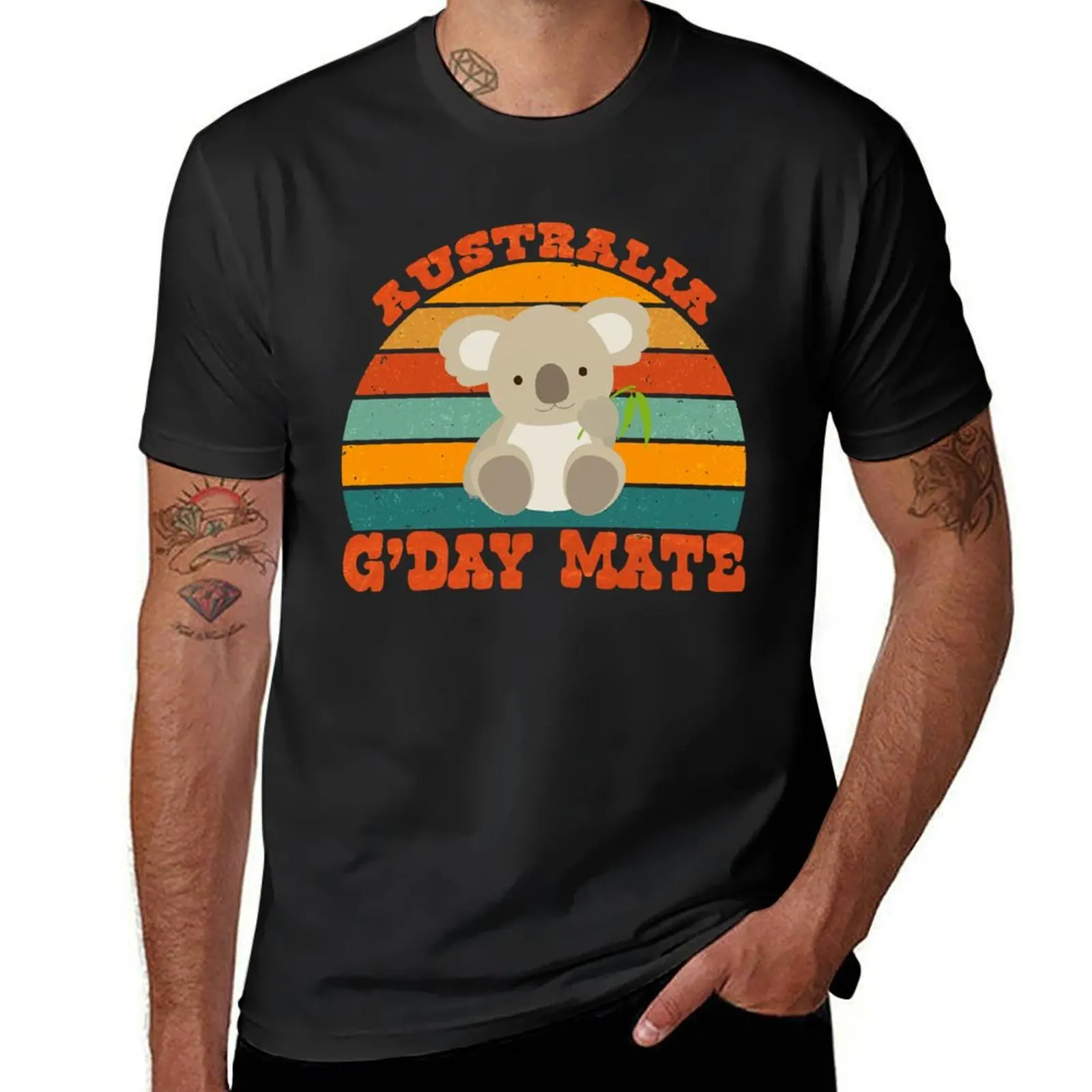 Vintage australian gday mate with koala T-Shirt heavyweights cute tops cute clothes Men's t shirts