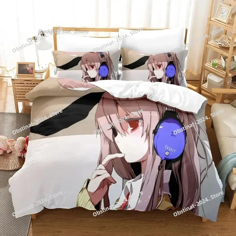 

3D Print Kawaii Anime Touhou Project Bedding Set Single Twin Full Queen King Size Bed Set Adult Kid Bedroom Duvet cover Sets