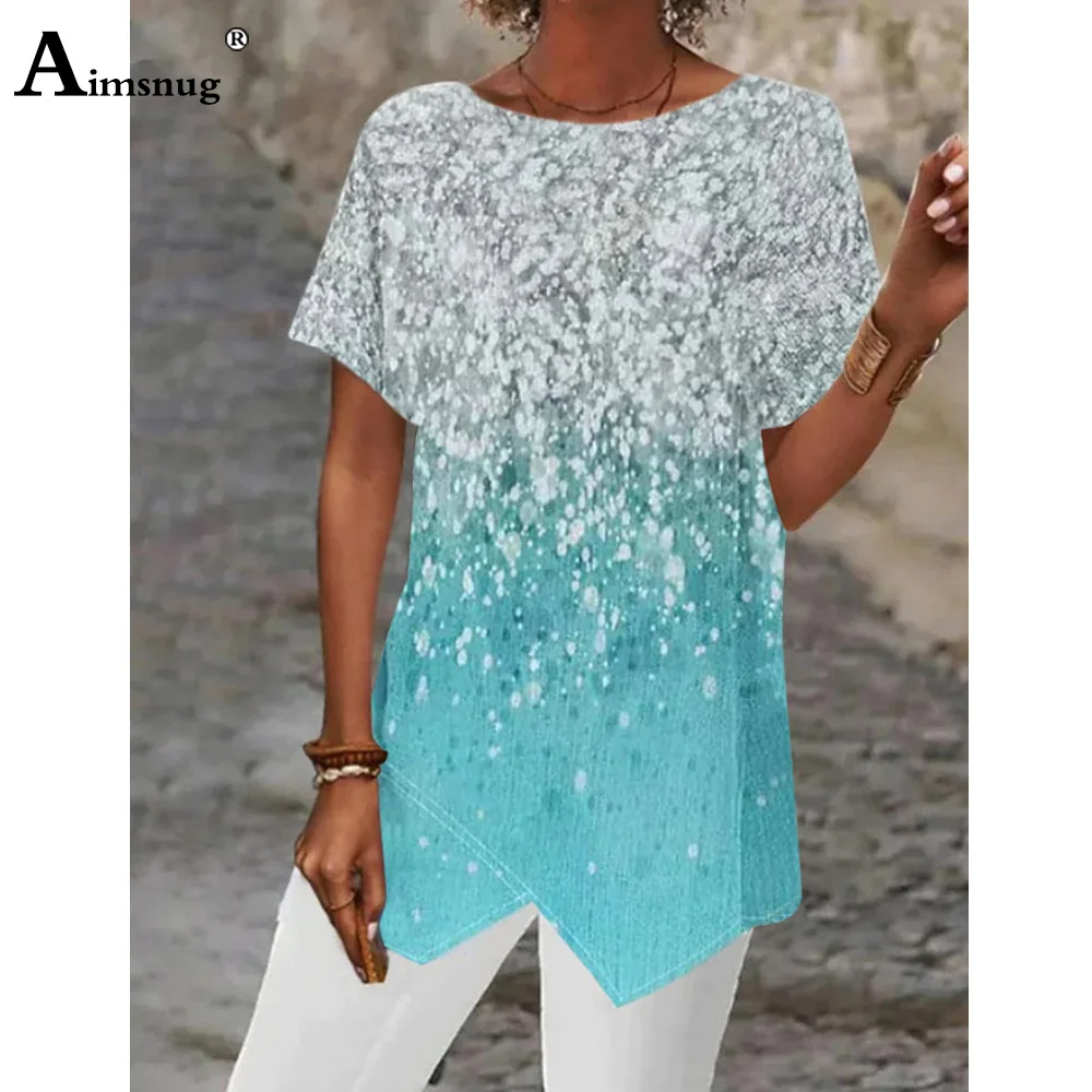 Large Big 5xl Women Casual Linen Shirts Model 3D Print Blouse Short Sleeve Irregular Top Ladies Tunic blusas Femme Clothing 2023