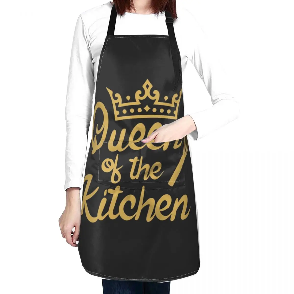 Queen Of The Kitchen, Funny kitchen quote, cooking quote, gift for mom Design Apron Woman Work Waterproof Kitchen Woman Apron